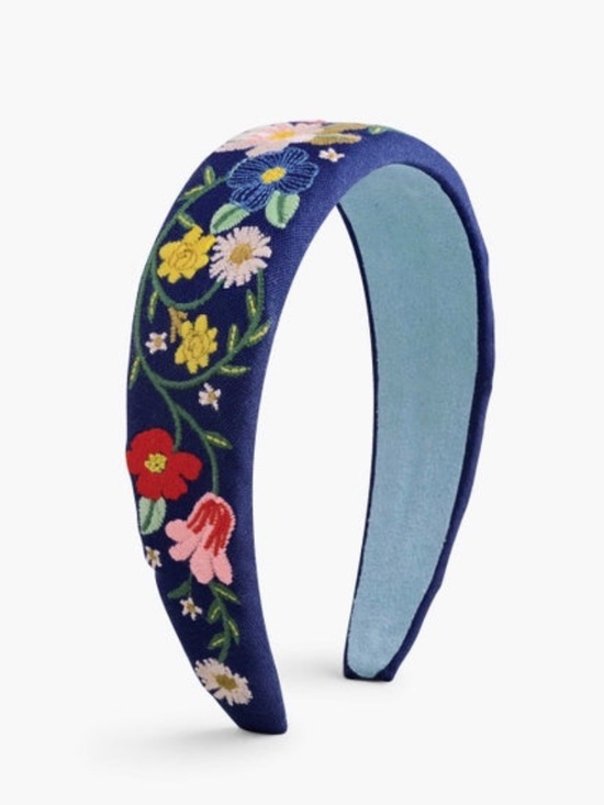 Rifle Paper Co. Accessories - Rifle Paper Co. Strawberry Fields Embroidered Headband Navy